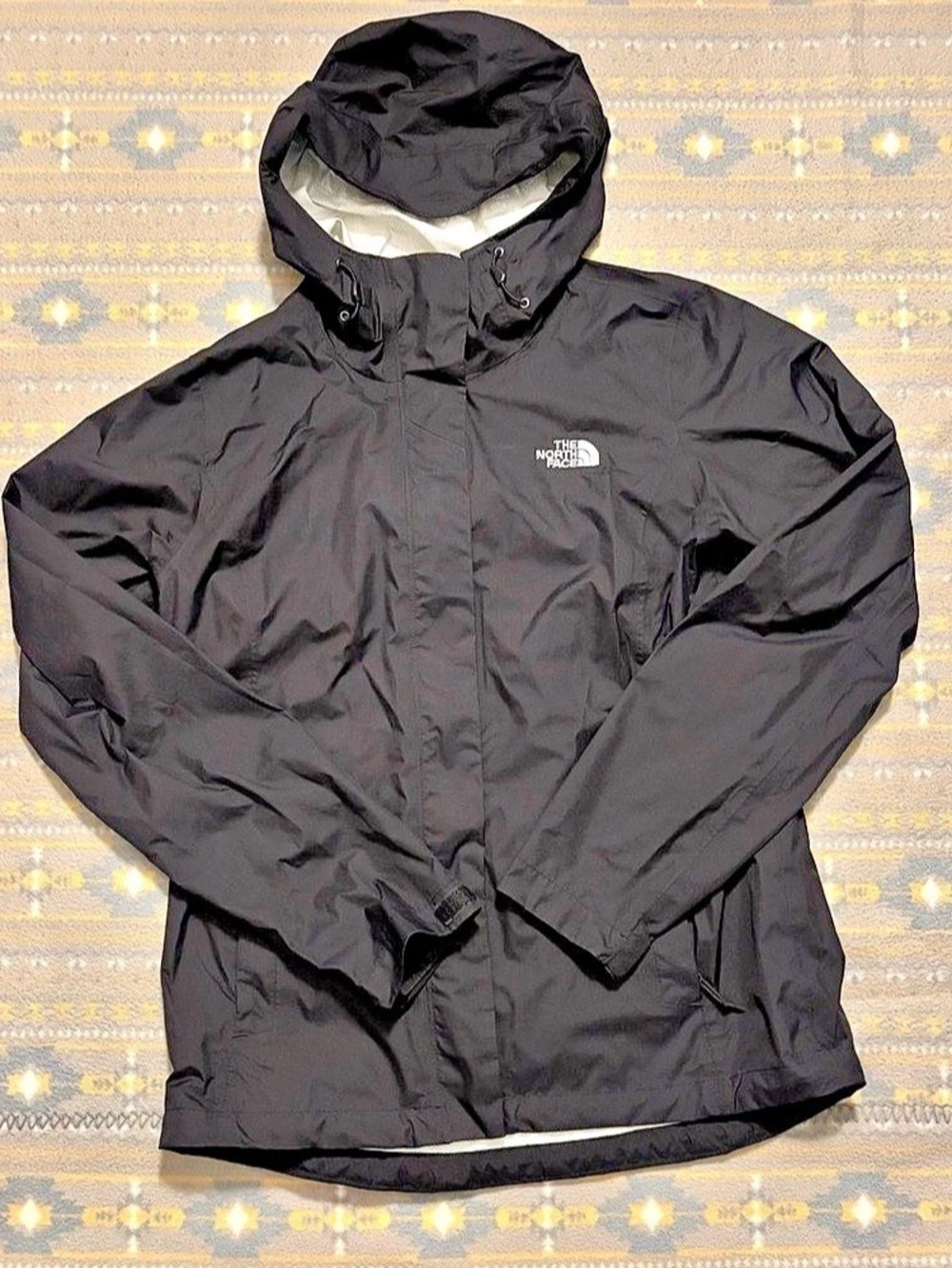 The North Face Windbreaker Venture 2 Jacket Black Hooded Jacket Small